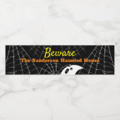 Schwarz mit White Spider Webs und niedliches Moder Wasserflaschenetikett (Einzelnes Label)