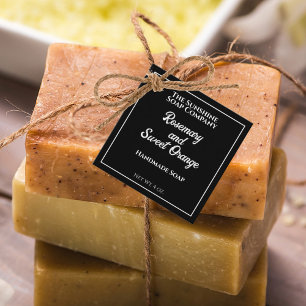 Schwarz mit White Text Soap Kosmetik Packing Tag Geschenkanhänger