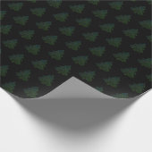 Schwarz mit wirbelnden Evergreens Geschenkpapier (Ecke)