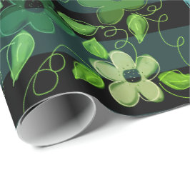 Schwarz mit Zitronengrün Geschenkpapier