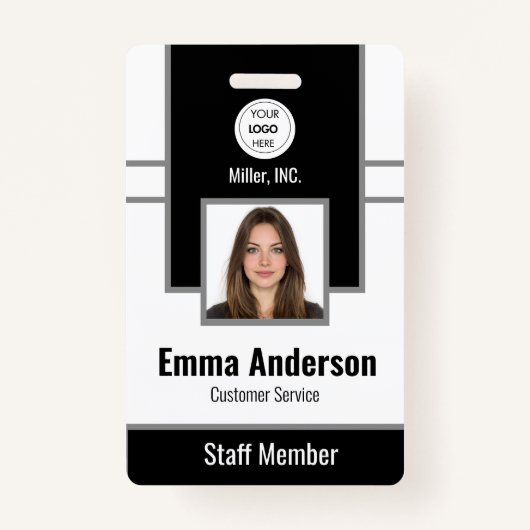 Schwarz | Mitarbeiter Foto ID Company Security Ausweis (Vorderseite)