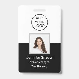 Schwarz, Mitarbeiter-Foto-ID mit QR-Code, Unterneh Ausweis