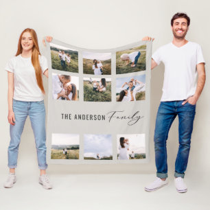 Schwarz, modern, 9 Foto Aquarell, botanischer Blum Fleecedecke