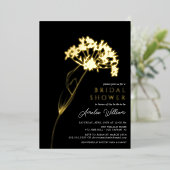 Schwarz-Modern-Brautparty-Foil-Einladung Folieneinladung (Stehend vorne)