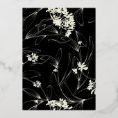 Schwarz-Modern-Brautparty-Foil-Einladung Folieneinladung (Rückseite)