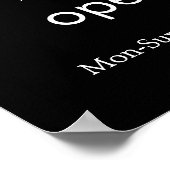 Schwarz-Modern-Business-Logo-Open-Hows-Display Poster (Ecke)