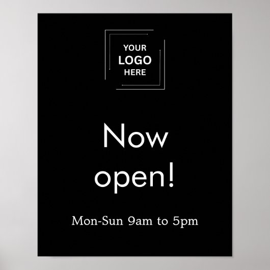 Schwarz-Modern-Business-Logo-Open-Hows-Display Poster (Vorne)