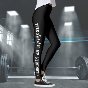 Schwarz Modern Der Herr ist meine Stärke Psalm 28: Leggings