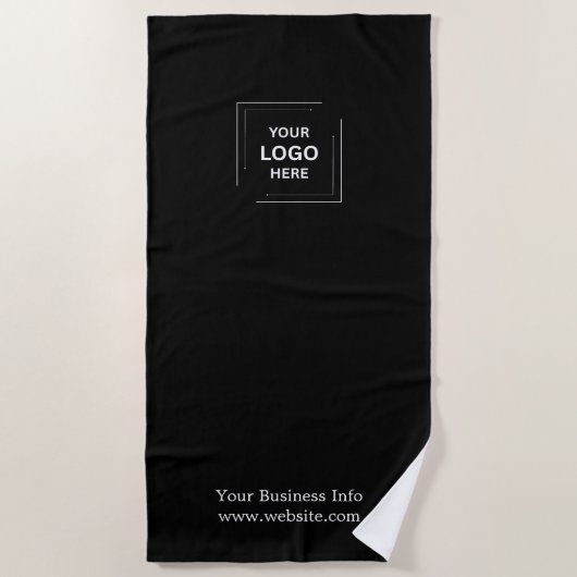 Schwarz-Modern-Design-Logo Strandtuch (Vorderseite)