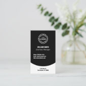 Schwarz Modern einfach Visitenkarte (Stehend Vorderseite)