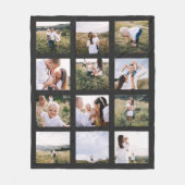 Schwarz modern elegant 12 Foto personalisiert mode Fleecedecke (Vorderseite)