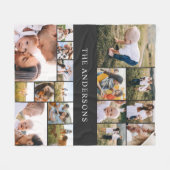 Schwarz modern elegant 17 Foto personalisiert mode Fleecedecke (Vorderseite (Horizontal))