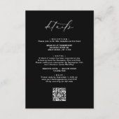 Schwarz-modern-elegante kalligraphische Hochzeitsd Begleitkarte (Vorderseite)