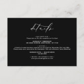 Schwarz-modern-elegante kalligraphische Hochzeitsd Begleitkarte (Vorderseite)