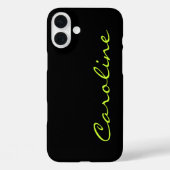 Schwarz Modern Lässiges Monogramm Personalisiert Case-Mate iPhone Hülle (Rückseite)