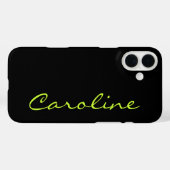 Schwarz Modern Lässiges Monogramm Personalisiert Case-Mate iPhone Hülle (Rückseite (Horizontal))