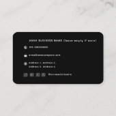 Schwarz, modern, Minimalistisch, einfach, QR-Code Visitenkarte (Rückseite)