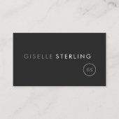 Schwarz-Modern-Minimalistisch-Monogramm Visitenkarte (Vorderseite)