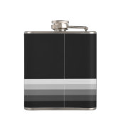 Schwarz-Modern-Monogramm Flachmann (Rückseite)