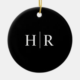 Schwarz-Modern-Monogramm Keramik Ornament