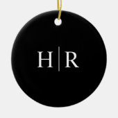 Schwarz-Modern-Monogramm Keramik Ornament (Vorne)