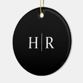 Schwarz-Modern-Monogramm Keramik Ornament (Links)
