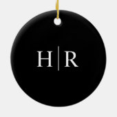 Schwarz-Modern-Monogramm Keramik Ornament (Hinten)