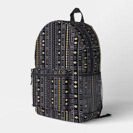 Schwarz-Modern-Mud-Design Bedruckter Rucksack