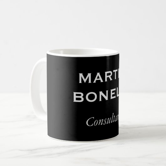Schwarz Modern Schlicht Minimalistisch Kaffeetasse (Vorderseite Links)