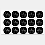 Schwarz-Modern-Script-Personalisiert-Monogramm und Etiketten (Blatt)