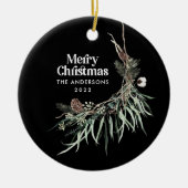 Schwarz, modern und elegant, botanisch keramik ornament (Vorne)