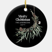 Schwarz, modern und elegant, botanisch keramik ornament (Hinten)