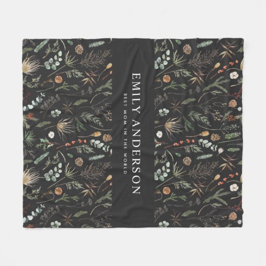 Schwarz, modern und elegant fleecedecke (Vorderseite (Horizontal))