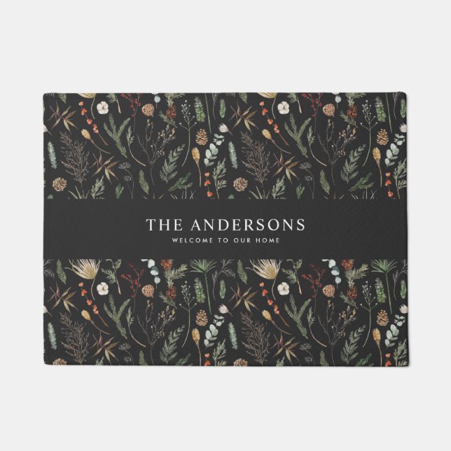 Schwarz, modern und elegant fußmatte (Vorderseite)