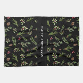 Schwarz, modern und elegant geschirrtuch (Horizontal)