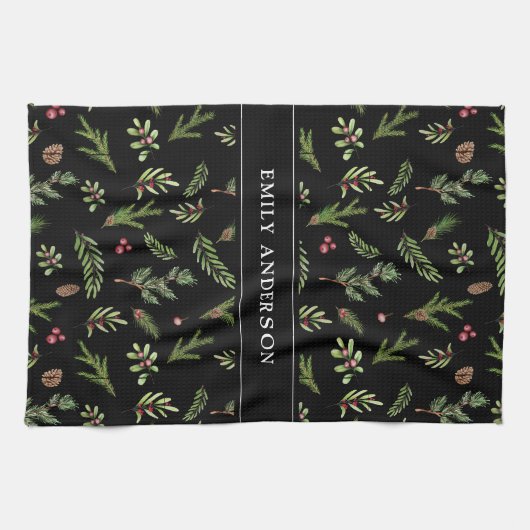 Schwarz, modern und elegant geschirrtuch (Horizontal)