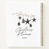 Schwarz, modern und elegant, Weihnachten Notizblock (Rückseite)