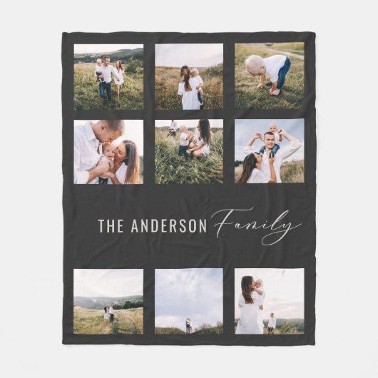 Schwarz, modern und minimalistisch, einfach 9 Foto Fleecedecke (Vorderseite)