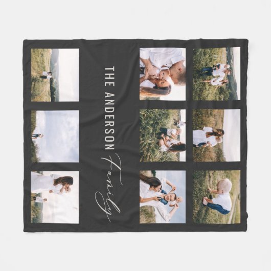 Schwarz, modern und minimalistisch, einfach 9 Foto Fleecedecke (Vorderseite (Horizontal))