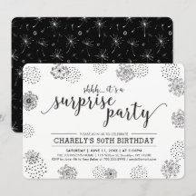 Schwarz | Moderne Blumenüberraschung 50. Geburtsta