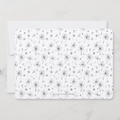 Schwarz | Moderne Blumenüberraschung 50. Geburtsta Einladung (Rückseite)