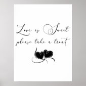 Schwarz Moderne einfache SkriptWedding-Liebe ist s Poster (Vorne)