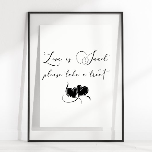 Schwarz Moderne einfache SkriptWedding-Liebe ist s Poster