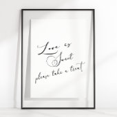 Schwarz Moderne einfache SkriptWedding-Liebe ist s Poster