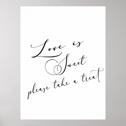 Schwarz Moderne einfache SkriptWedding-Liebe ist s Poster (Vorne)