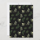 Schwarz Moderne Elegante Botanische Hochzeit Einladung (Rückseite)