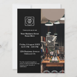 Schwarz-Moderne Geschäftseinladung | Benutzerdefin Einladung