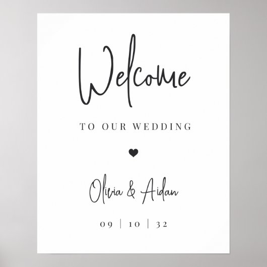 Schwarz | Moderne, handgeschriebene SkriptWedding  Poster (Vorne)