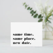 Schwarz | Moderne Hochzeitserklärung Ankündigungspostkarte (Stehend Vorderseite)