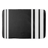 Schwarz: Moderne Linien in weißen Streifen Badematte (Vorderseite)